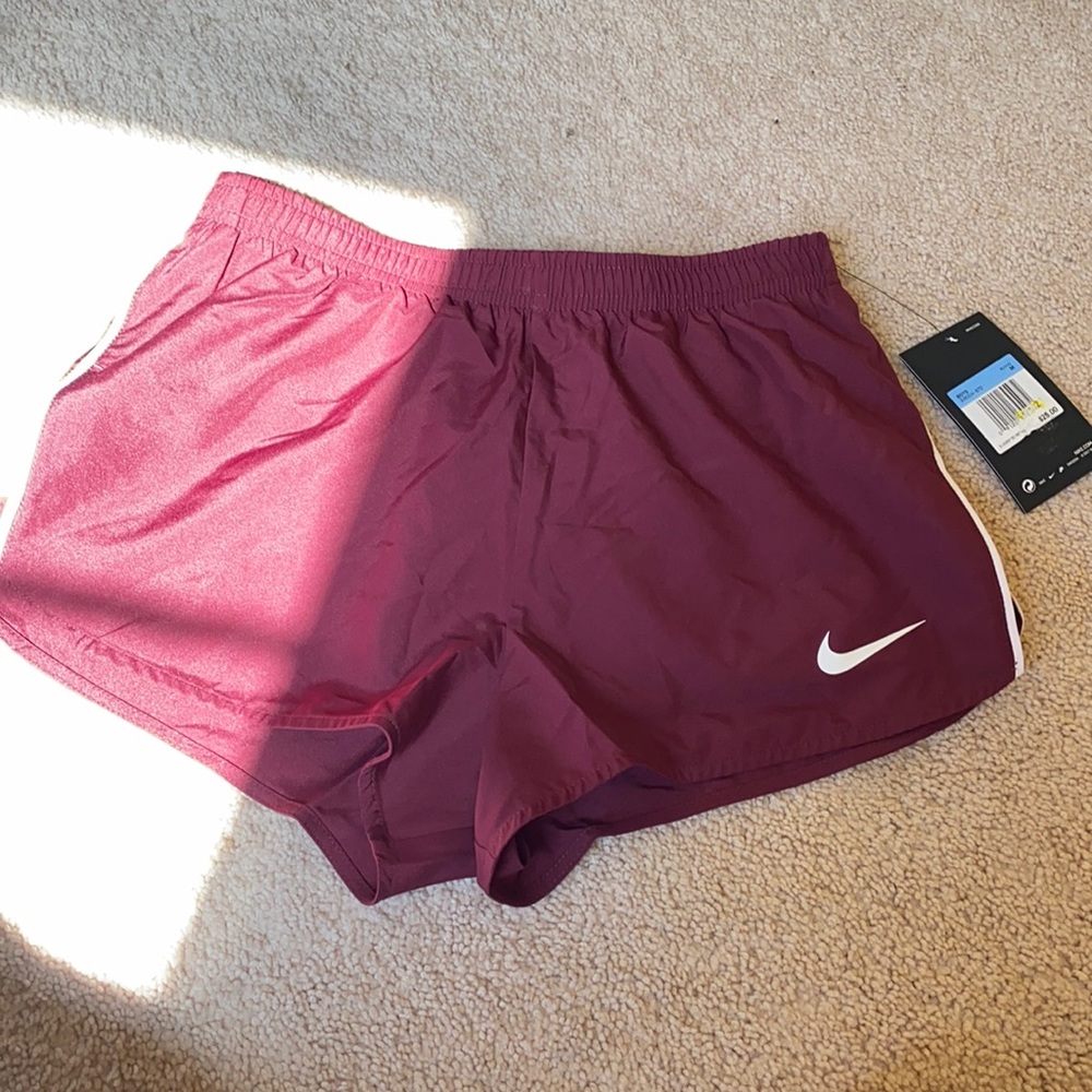Nike Dry-Fit Burgundy Shorts Boys Size M